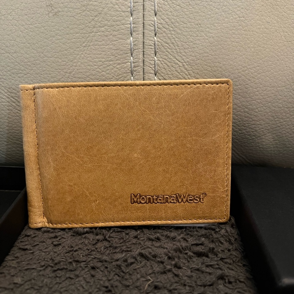 Montana West Brown Leather Card Holder
